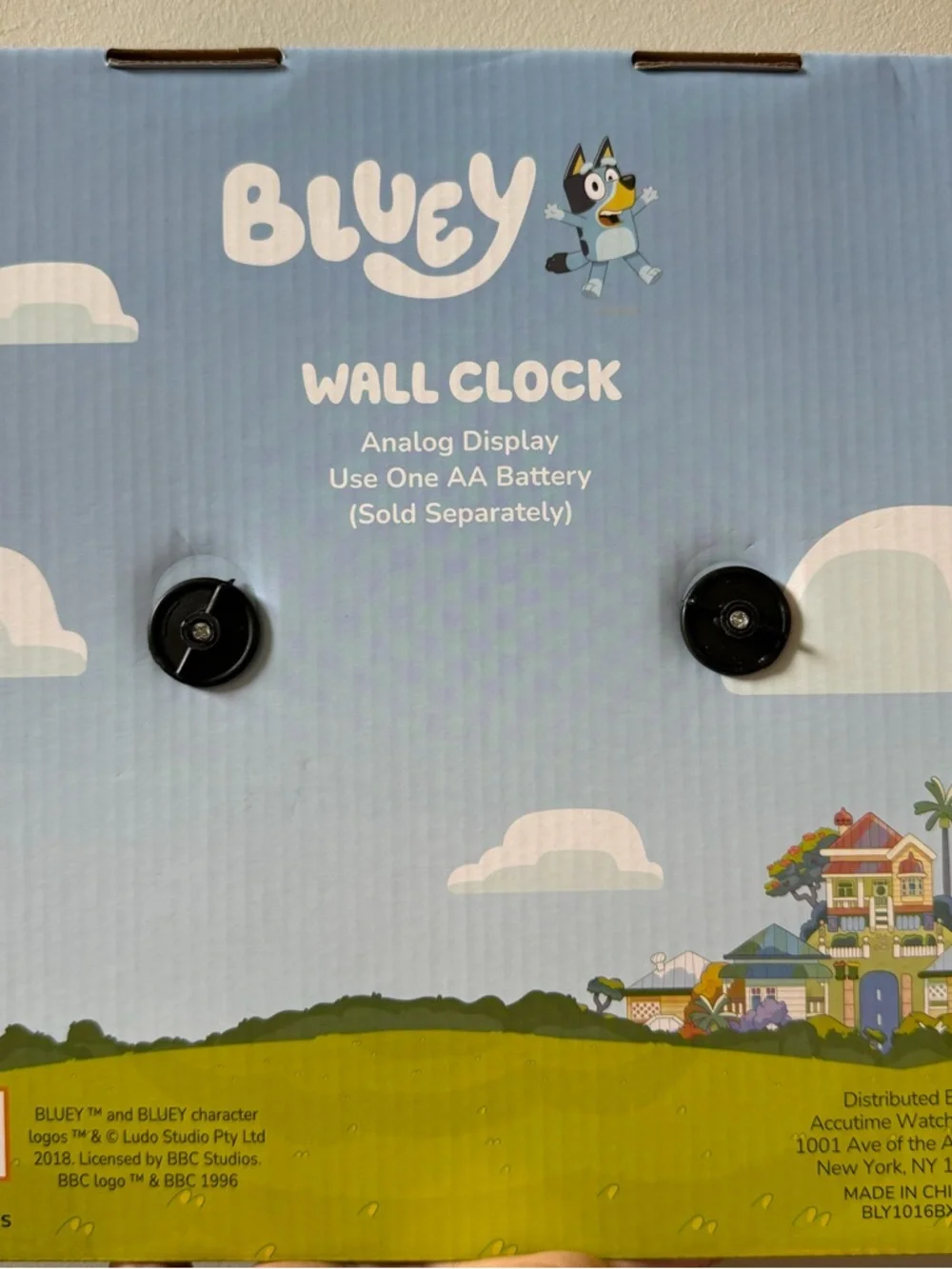Bluey Wall Clock NEW Kids Bedroom Decor Cartoon Character Clock Nursery Playroom
